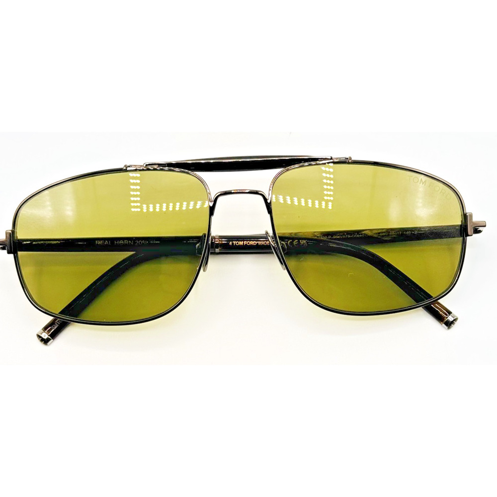 Tom Ford Sunglasses FT1127-P 08N Gunmetal Titanium Horn Green Lens Private 57mm